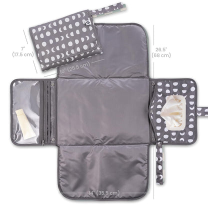 Portable Diaper Changing Pad | Waterproof, Wipeable & Compact Baby Changing Pad for Travel | Smart Wipes Pocket & Organized Storage| Newborn Shower Gift (Raspberry Gingham)