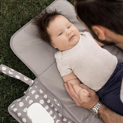 Portable Diaper Changing Pad | Waterproof, Wipeable & Compact Baby Changing Pad for Travel | Smart Wipes Pocket & Organized Storage| Newborn Shower Gift (Raspberry Gingham)