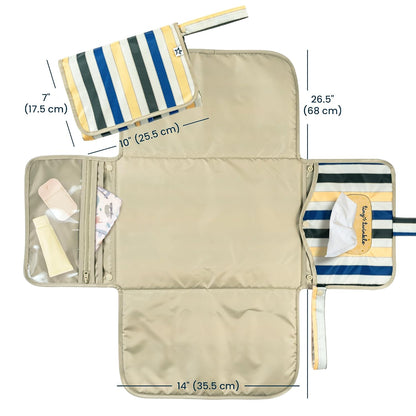Portable Diaper Changing Pad | Waterproof, Wipeable & Compact Baby Changing Pad for Travel | Smart Wipes Pocket & Organized Storage| Newborn Shower Gift (Raspberry Gingham)