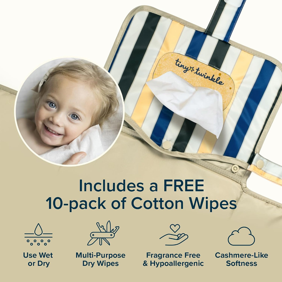 Portable Diaper Changing Pad | Waterproof, Wipeable & Compact Baby Changing Pad for Travel | Smart Wipes Pocket & Organized Storage| Newborn Shower Gift (Raspberry Gingham)