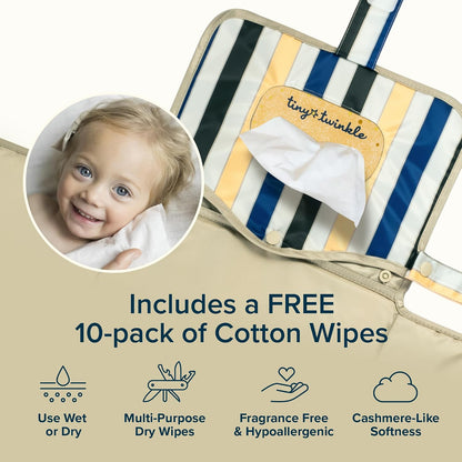 Portable Diaper Changing Pad | Waterproof, Wipeable & Compact Baby Changing Pad for Travel | Smart Wipes Pocket & Organized Storage| Newborn Shower Gift (Raspberry Gingham)