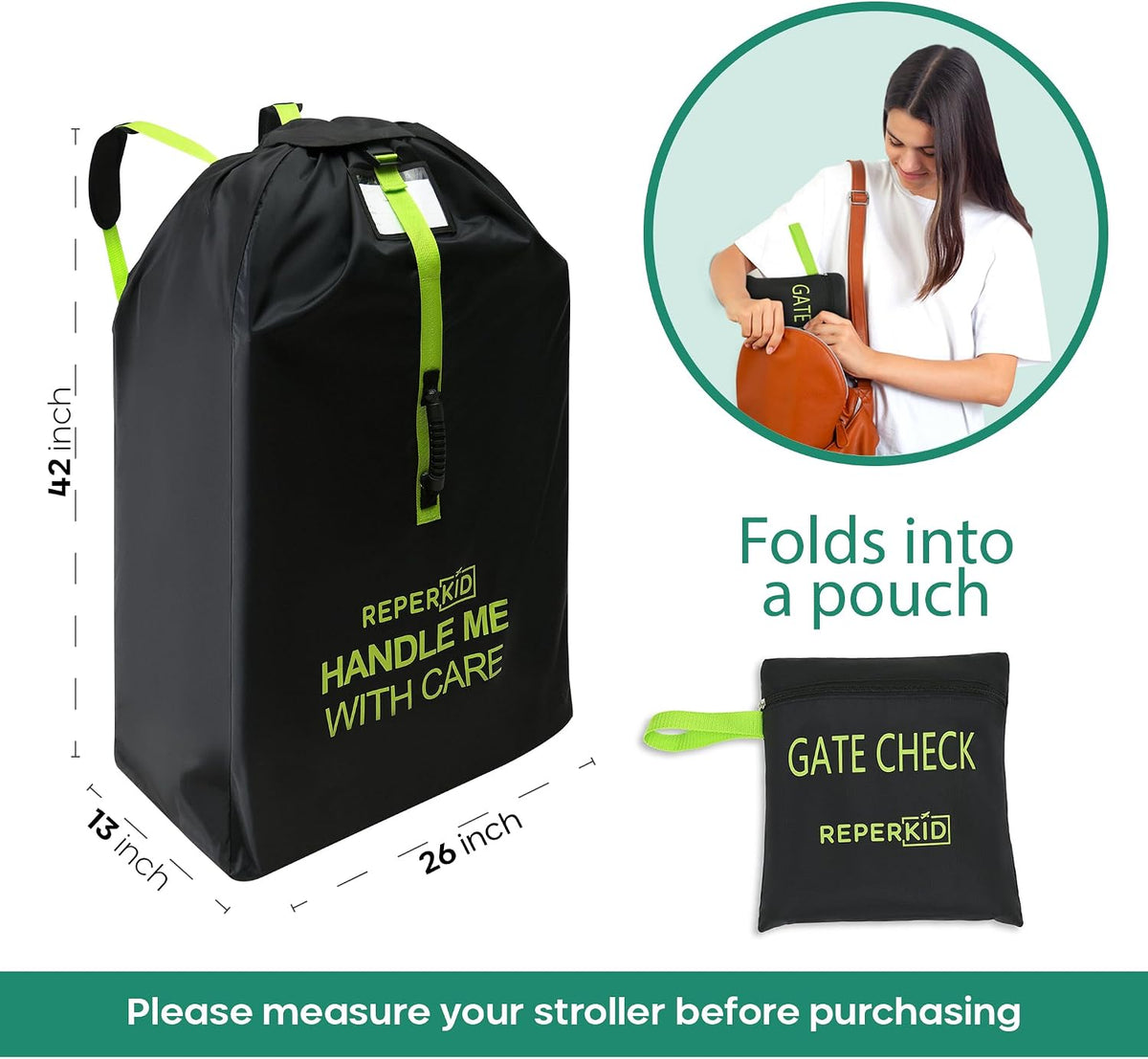 Stroller Bag for Airplane, Reinforced Seams, Tear-Resistant Cover