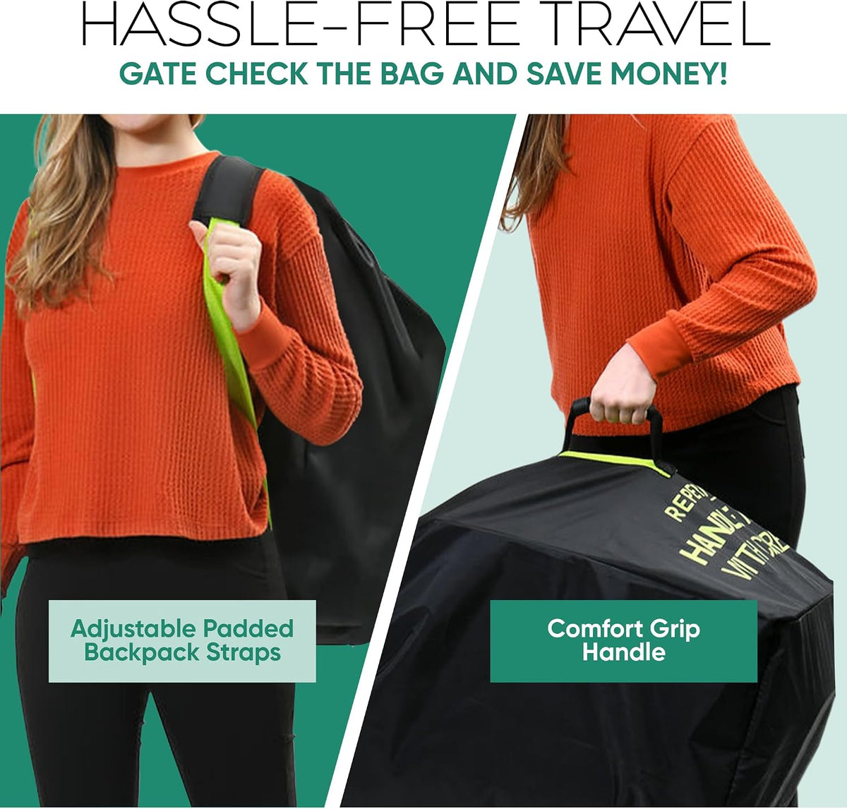 Stroller Bag for Airplane, Reinforced Seams, Tear-Resistant Cover