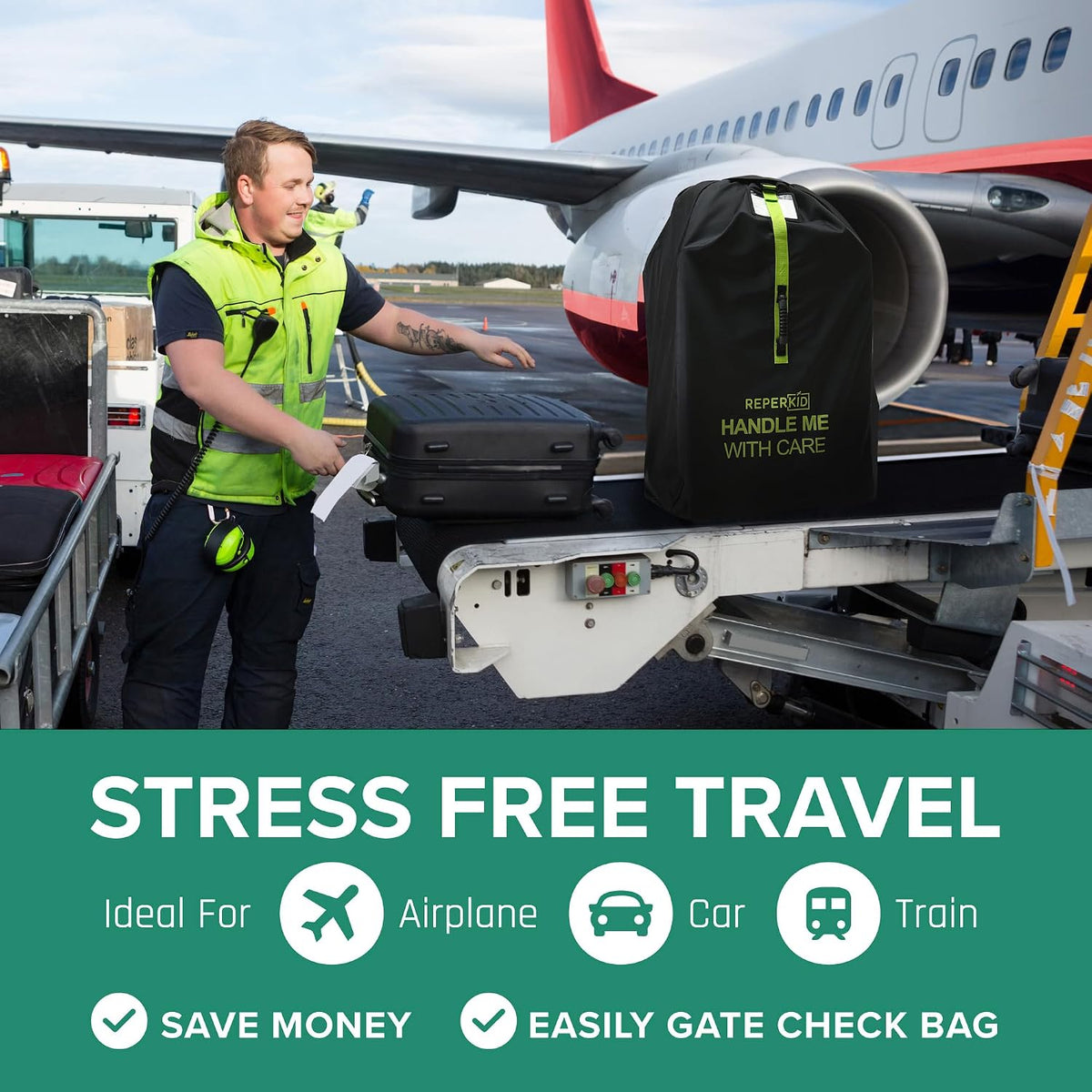 Stroller Bag for Airplane, Reinforced Seams, Tear-Resistant Cover