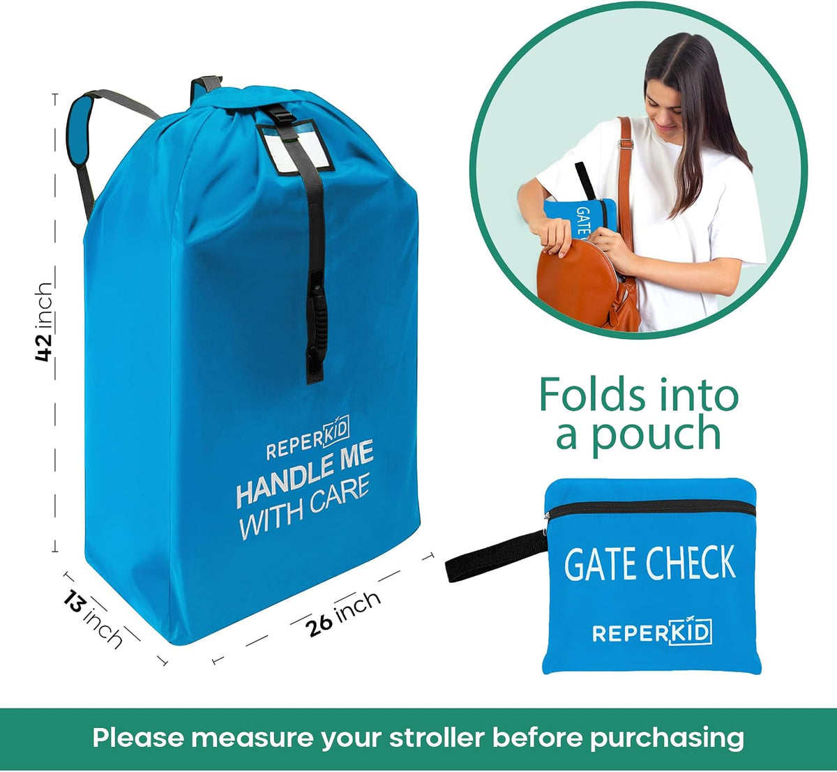 Stroller Bag for Airplane, Reinforced Seams, Tear-Resistant Cover