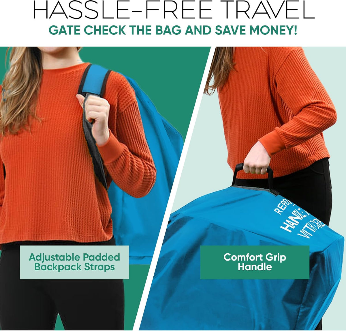 Stroller Bag for Airplane, Reinforced Seams, Tear-Resistant Cover
