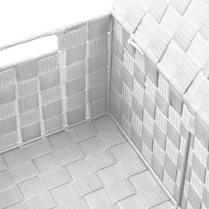Storage Basket with Lid, 3-Piece Woven Set for Shelves (Black)