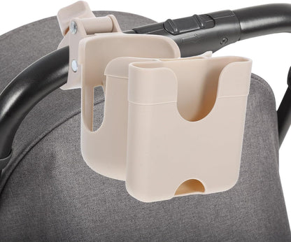 Removable Water Cup Holder with Phone Organizer Rack for Strollers Bikes Scooters Kayaks Installation Locking Secure Grip for Bottles Sippy Cups and Snacks Storage
