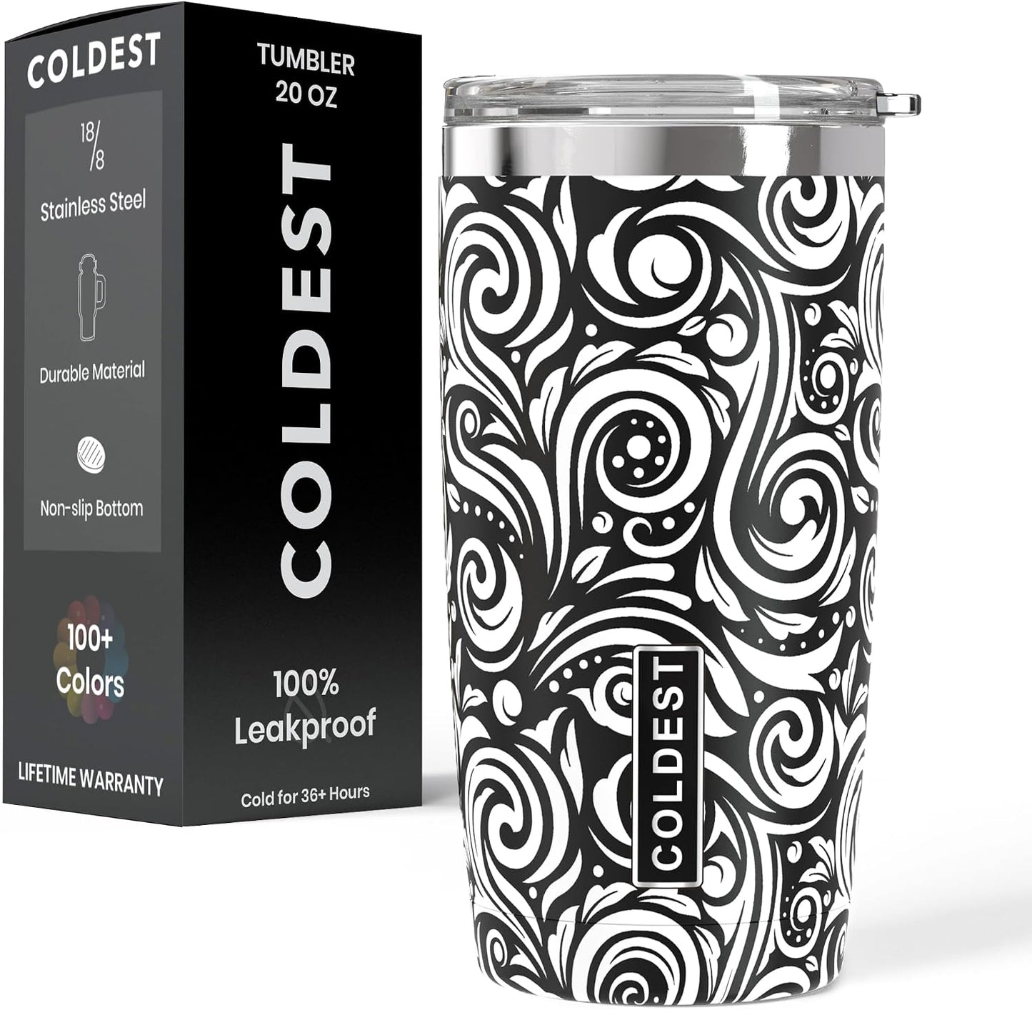 Coffee Tumbler Cups - 100% Spill Proof Tumbler - Stainless Steel Double Insulated - Leakproof Tumblers for Women & Men - Cup Holder Friendly and Easy to Clean (The Persian, 20 oz)
