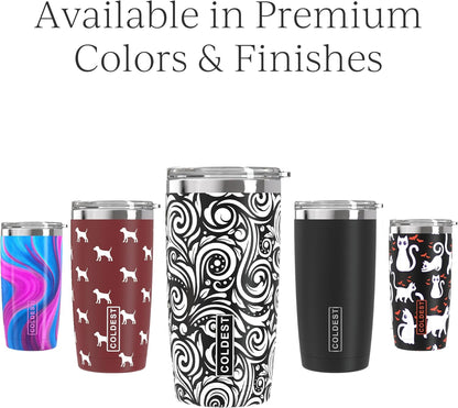Coffee Tumbler Cups - 100% Spill Proof Tumbler - Stainless Steel Double Insulated - Leakproof Tumblers for Women & Men - Cup Holder Friendly and Easy to Clean (The Persian, 20 oz)
