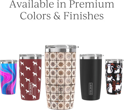 Coffee Tumbler Cups - 100% Spill Proof Tumbler - Stainless Steel Double Insulated - Leakproof Tumblers for Women & Men - Cup Holder Friendly and Easy to Clean (The Persian, 20 oz)