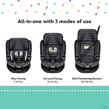Baby Turn and Go 360 Rotating All-in-One Convertible Car Seat, Vintage Mickey Mouse