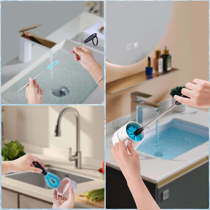 Bottle Brush Cleaner Kit, Water Bottle Washer & Cup Scrubber Brush Set