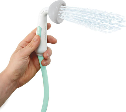 Baby Bath Shower Head - Elephant Water Pump and Trunk Spout Sprayer - One Handed Flow Control for Newborn Babies in Tub Or Sink (Turquoise)