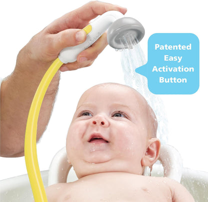 Baby Bath Shower Head - Elephant Water Pump and Trunk Spout Sprayer - One Handed Flow Control for Newborn Babies in Tub Or Sink (Turquoise)