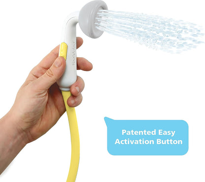 Baby Bath Shower Head - Elephant Water Pump and Trunk Spout Sprayer - One Handed Flow Control for Newborn Babies in Tub Or Sink (Turquoise)