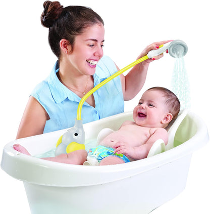 Baby Bath Shower Head - Elephant Water Pump and Trunk Spout Sprayer - One Handed Flow Control for Newborn Babies in Tub Or Sink (Turquoise)
