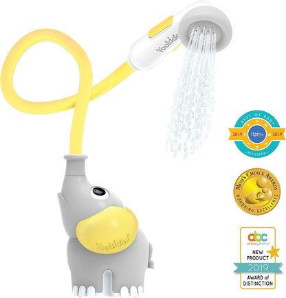 Baby Bath Shower Head - Elephant Water Pump and Trunk Spout Sprayer - One Handed Flow Control for Newborn Babies in Tub Or Sink (Turquoise)