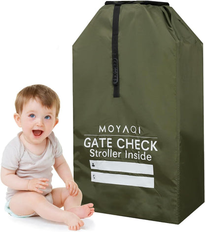 MOYAQI Stroller Travel Bag for Airplane, Gate Check Bag Backpack with Durable Nylon,Adjustable Carry Straps,Infant Carriers & Booster Seats (live Green)
