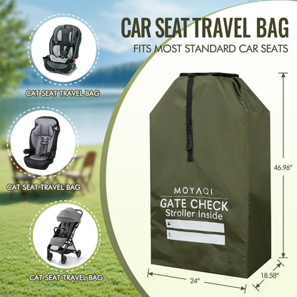 MOYAQI Stroller Travel Bag for Airplane, Gate Check Bag Backpack with Durable Nylon,Adjustable Carry Straps,Infant Carriers & Booster Seats (live Green)