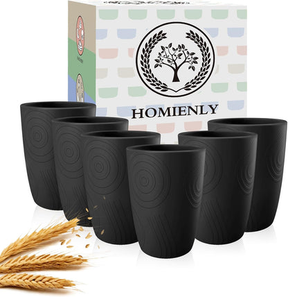 Wheat Straw Cups 12oz Unbreakable & Easy to Clean Cups Reusable Outdoor Drinking Cups for Travel,Camping,Picnic, Refrigerator and Dishwasher Safe Stackable Water Tumblers- White