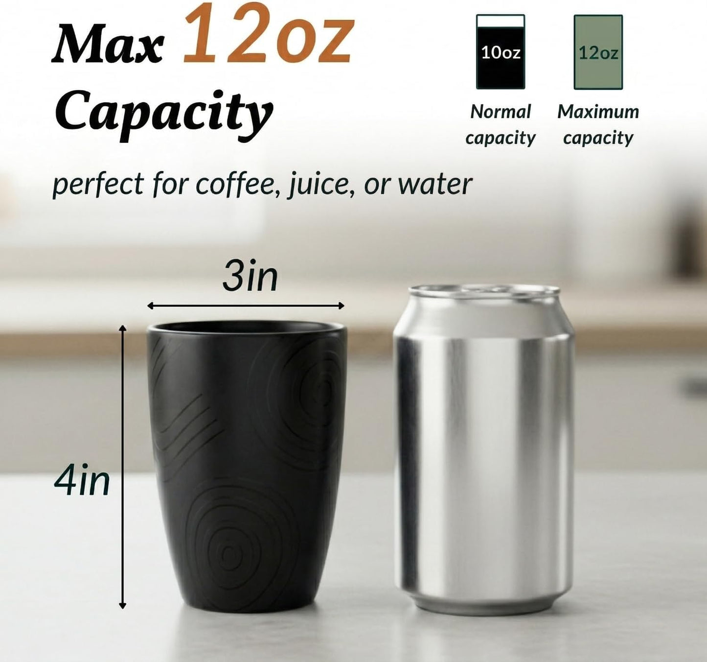 Wheat Straw Cups 12oz Unbreakable & Easy to Clean Cups Reusable Outdoor Drinking Cups for Travel,Camping,Picnic, Refrigerator and Dishwasher Safe Stackable Water Tumblers- White