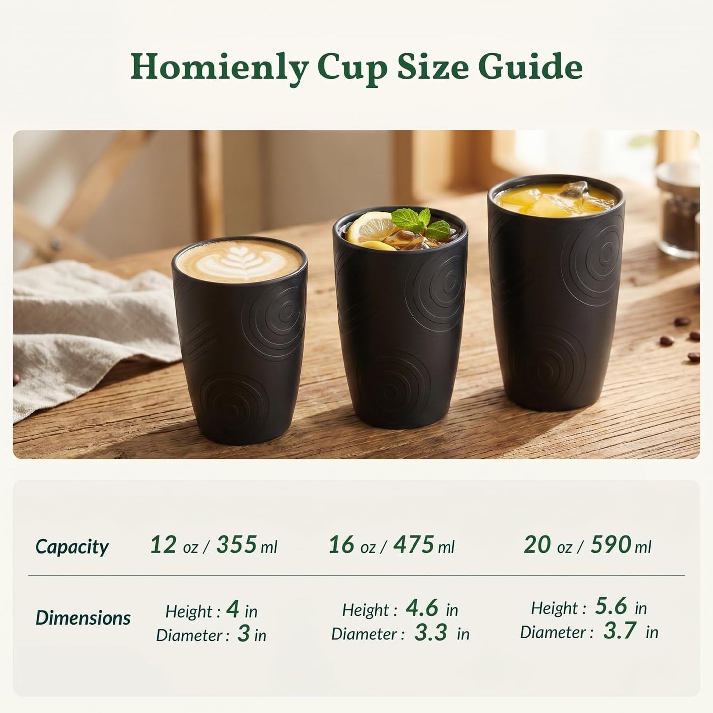 Wheat Straw Cups 12oz Unbreakable & Easy to Clean Cups Reusable Outdoor Drinking Cups for Travel,Camping,Picnic, Refrigerator and Dishwasher Safe Stackable Water Tumblers- White