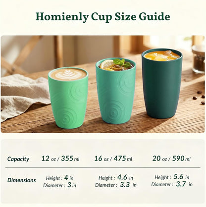 Wheat Straw Cups 12oz Unbreakable & Easy to Clean Cups Reusable Outdoor Drinking Cups for Travel,Camping,Picnic, Refrigerator and Dishwasher Safe Stackable Water Tumblers- White