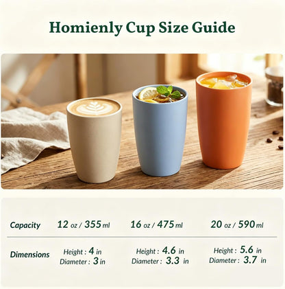 Wheat Straw Cups 12oz Unbreakable & Easy to Clean Cups Reusable Outdoor Drinking Cups for Travel,Camping,Picnic, Refrigerator and Dishwasher Safe Stackable Water Tumblers- White