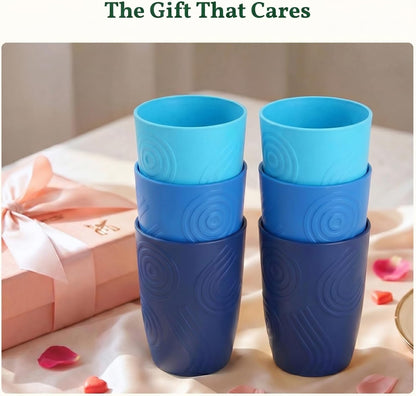 Wheat Straw Cups 12oz Unbreakable & Easy to Clean Cups Reusable Outdoor Drinking Cups for Travel,Camping,Picnic, Refrigerator and Dishwasher Safe Stackable Water Tumblers- White
