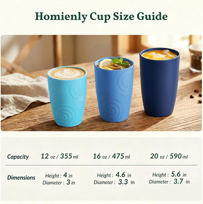 Wheat Straw Cups 12oz Unbreakable & Easy to Clean Cups Reusable Outdoor Drinking Cups for Travel,Camping,Picnic, Refrigerator and Dishwasher Safe Stackable Water Tumblers- White