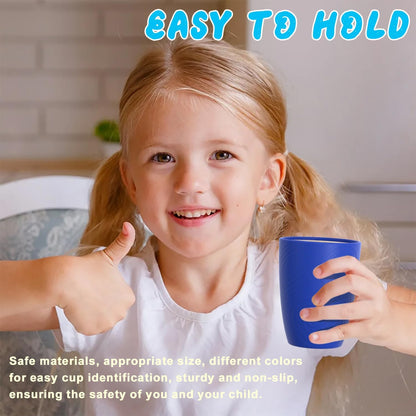 Wheat Straw Cups 12oz Unbreakable & Easy to Clean Cups Reusable Outdoor Drinking Cups for Travel,Camping,Picnic, Refrigerator and Dishwasher Safe Stackable Water Tumblers- White