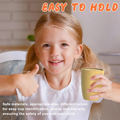 Wheat Straw Cups 12oz Unbreakable & Easy to Clean Cups Reusable Outdoor Drinking Cups for Travel,Camping,Picnic, Refrigerator and Dishwasher Safe Stackable Water Tumblers- White