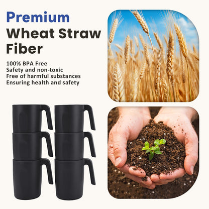 Wheat Straw Cups 12oz Unbreakable & Easy to Clean Cups Reusable Outdoor Drinking Cups for Travel,Camping,Picnic, Refrigerator and Dishwasher Safe Stackable Water Tumblers- White