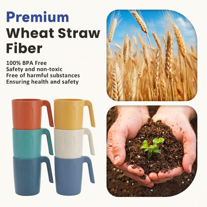 Wheat Straw Cups 12oz Unbreakable & Easy to Clean Cups Reusable Outdoor Drinking Cups for Travel,Camping,Picnic, Refrigerator and Dishwasher Safe Stackable Water Tumblers- White