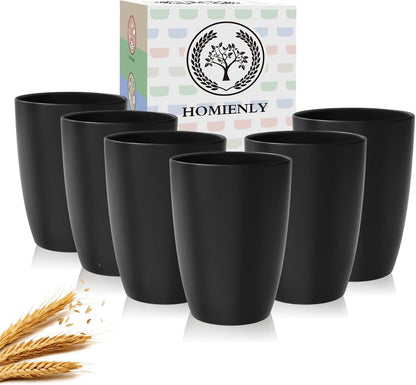 Wheat Straw Cups 12oz Unbreakable & Easy to Clean Cups Reusable Outdoor Drinking Cups for Travel,Camping,Picnic, Refrigerator and Dishwasher Safe Stackable Water Tumblers- White