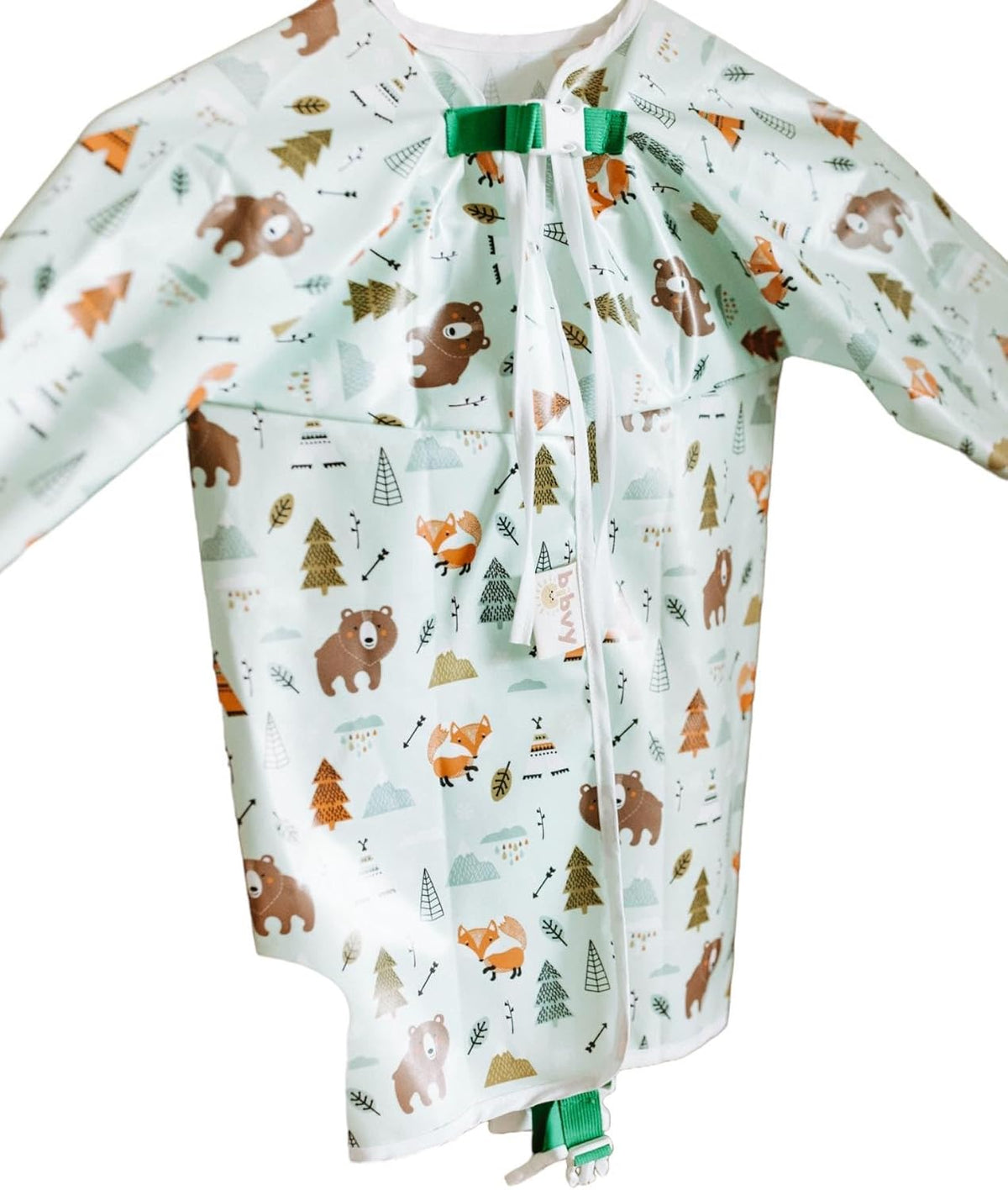 Mess Proof Baby Bibs, Long Sleeve Toddler Feeding Bib and Silicone Catcher, Chair Attaching, Waterproof, 6-36 Months