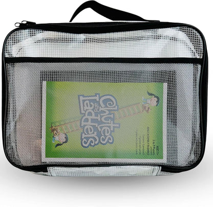 4PC Large Mesh Storage Bag for Board Games, Puzzles, Toys, Supplies, Zippered Bags for Organization Compatible with Legos and Doll Storage (4pc Mesh Bags)