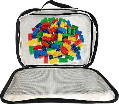 4PC Large Mesh Storage Bag for Board Games, Puzzles, Toys, Supplies, Zippered Bags for Organization Compatible with Legos and Doll Storage (4pc Mesh Bags)
