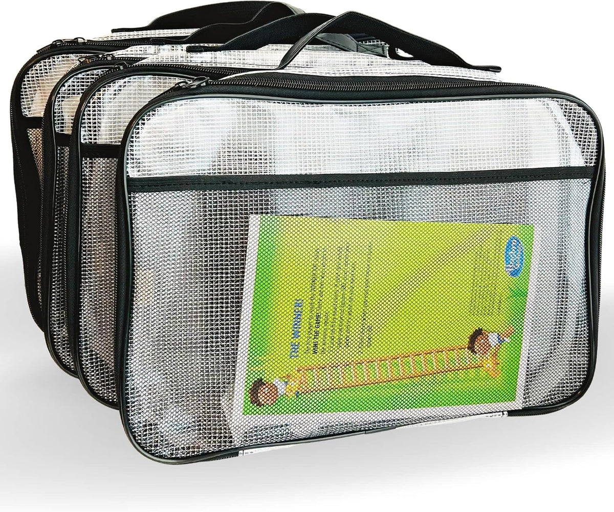 4PC Large Mesh Storage Bag for Board Games, Puzzles, Toys, Supplies, Zippered Bags for Organization Compatible with Legos and Doll Storage (4pc Mesh Bags)