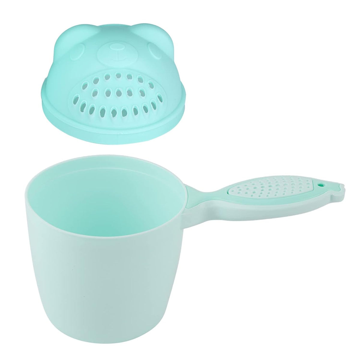 BRRNOO Baby Bath Cup, Shower Cup Bath Detachable Waterfall Baby Rinse Shampoo Multifunction Cute Washing Rinse (Green)