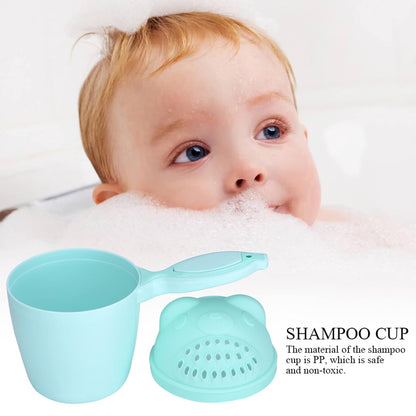 BRRNOO Baby Bath Cup, Shower Cup Bath Detachable Waterfall Baby Rinse Shampoo Multifunction Cute Washing Rinse (Green)