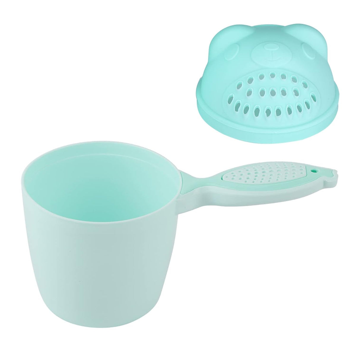 BRRNOO Baby Bath Cup, Shower Cup Bath Detachable Waterfall Baby Rinse Shampoo Multifunction Cute Washing Rinse (Green)