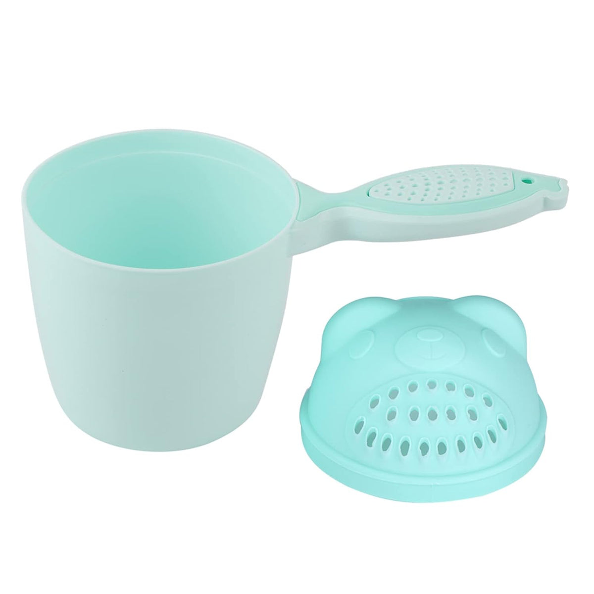 BRRNOO Baby Bath Cup, Shower Cup Bath Detachable Waterfall Baby Rinse Shampoo Multifunction Cute Washing Rinse (Green)