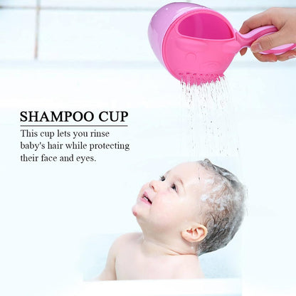 BRRNOO Baby Bath Cup, Shower Cup Bath Detachable Waterfall Baby Rinse Shampoo Multifunction Cute Washing Rinse (Green)