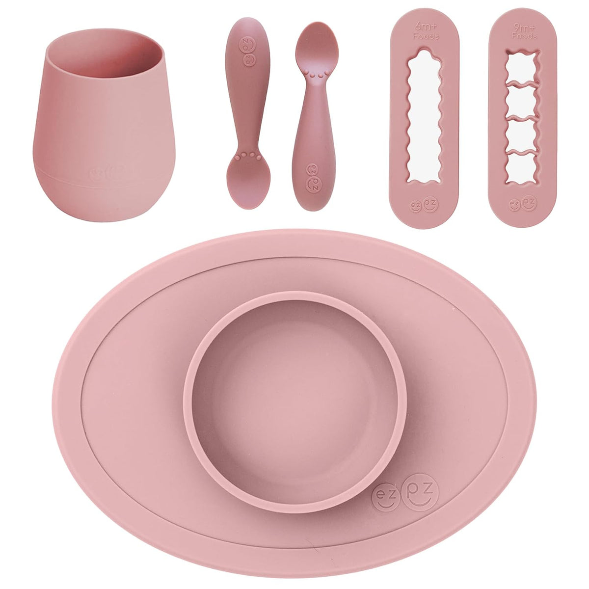 First Foods Bundle 6m+ (Blush) Tiny Bowl + Tiny Spoons + Tiny Cup + Food Cutters Baby Essentials