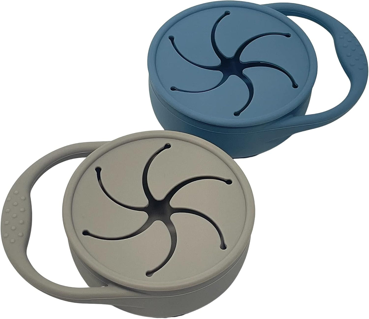 Snack Attack Baby Snack Cup | 2 pack | Silicone Collapsible Snack Cup (Citadel and Fog)