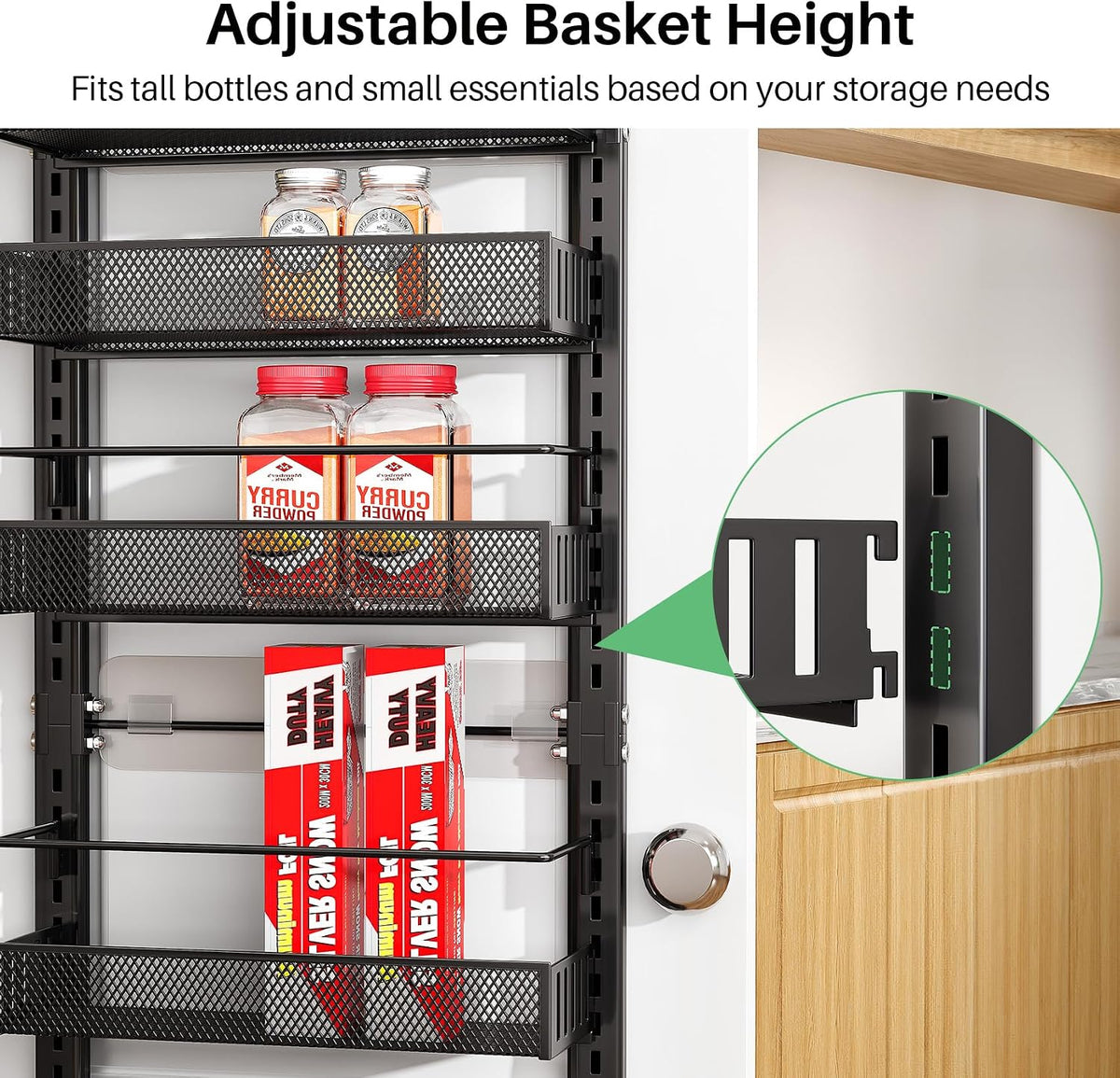 8 Tiers Over the Door Organizer, 17" W x 6" D x 69" H, White