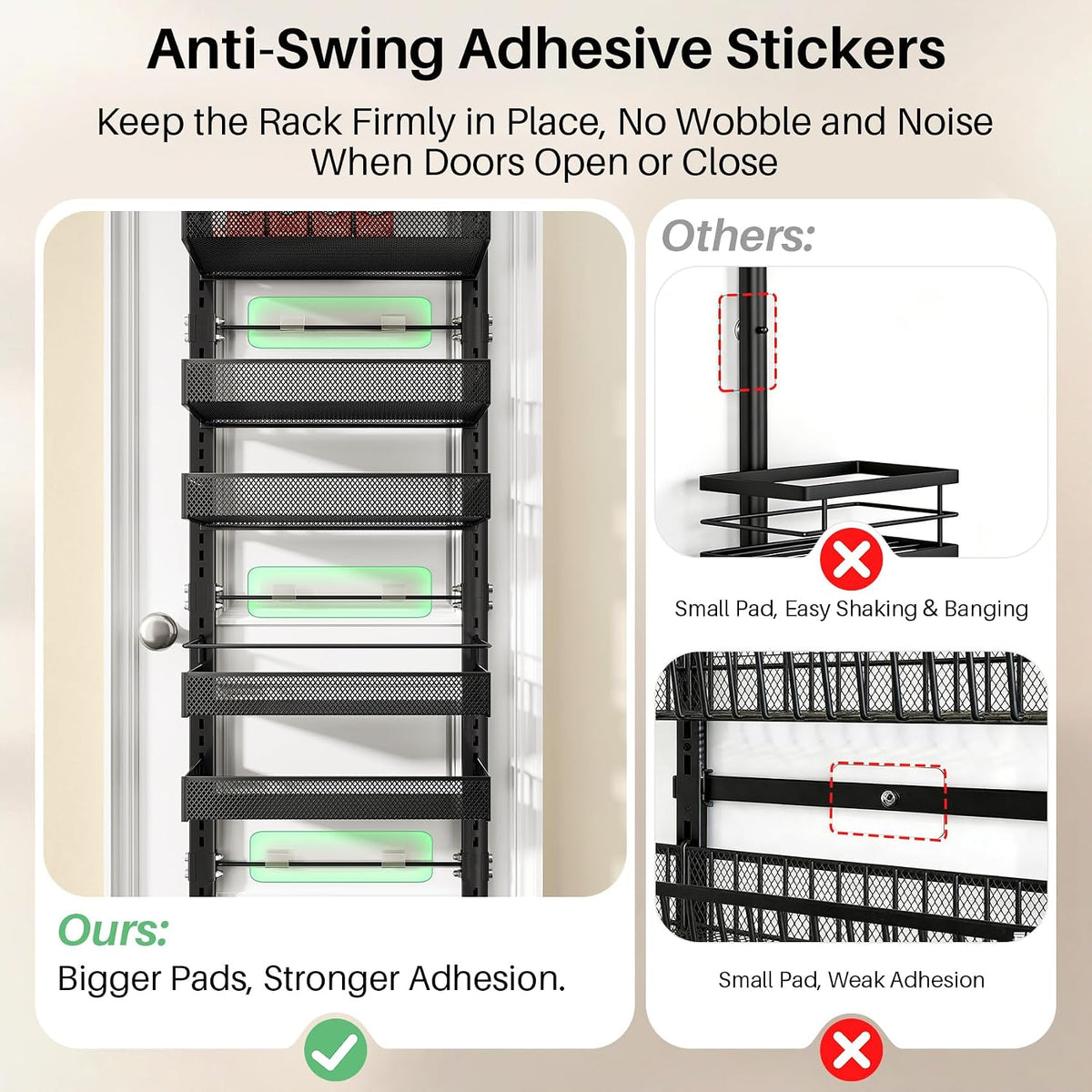 8 Tiers Over the Door Organizer, 17" W x 6" D x 69" H, White