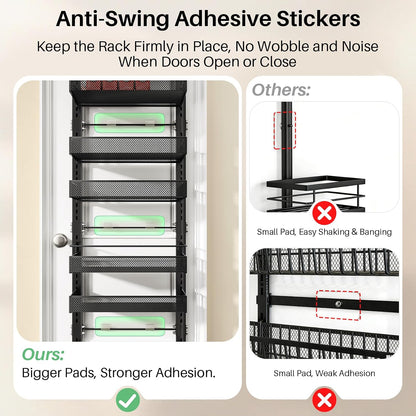8 Tiers Over the Door Organizer, 17" W x 6" D x 69" H, White